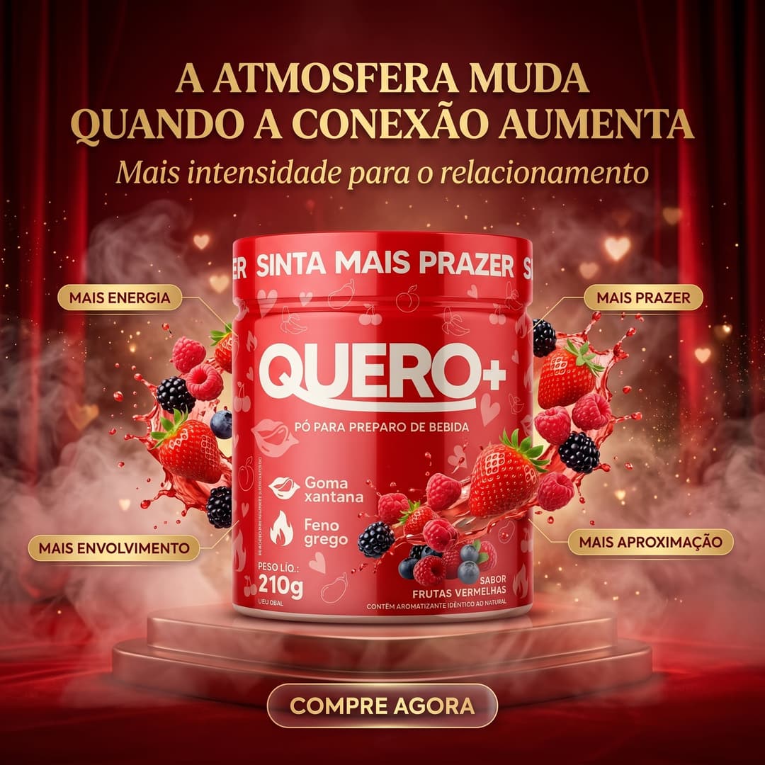 Quero+ Pó Frutas Vermelhas — Sinta mais prazer